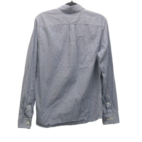 Abercrombie & Fitch Muscle Style-Navy Gingham Mens Button Up Dress Shirt Medium - Picture 6 of 6